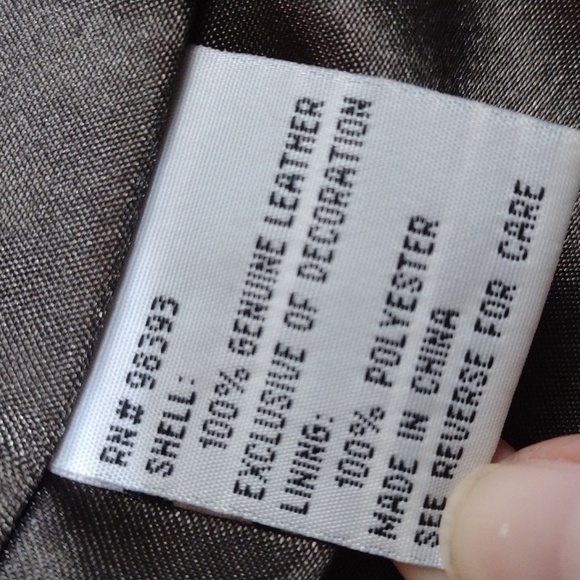 NWOT Pamela McCoy embroidered brown leather blazer - Picture 11 of 12